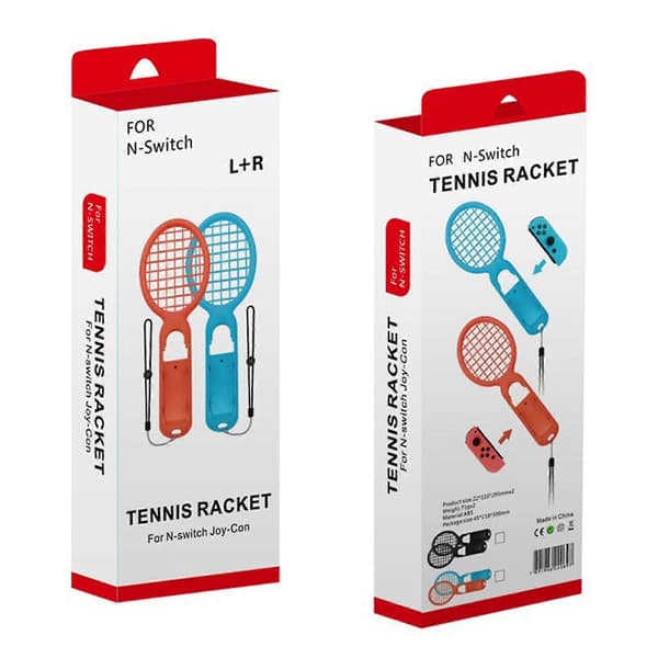 Tennisracket för Switch Controller Twin Pack med Remmar för Mario Tennis Aces