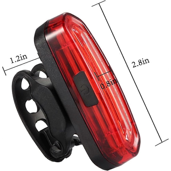 Polkupyörän takavalo, USB ladattava LED-pyöränvalo vedenpitävä punainen sininen Cob LED-pyörän takavalot 6 valaistustilalla yöpyöräilyyn