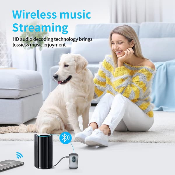 Aux Bluetooth-adapter for bil, Bluetooth 5.3 sender og mottaker med støykansellering, bærbar 3,5 mm Aux Bluetooth-adapter håndfri