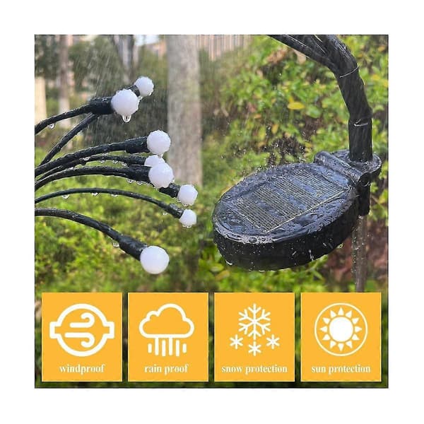 Solcelle Hagelys, 2 Pakke - 20 LED Nye Oppgraderte Solcellelys, Svinger Med Vinden, Ildfluelamper