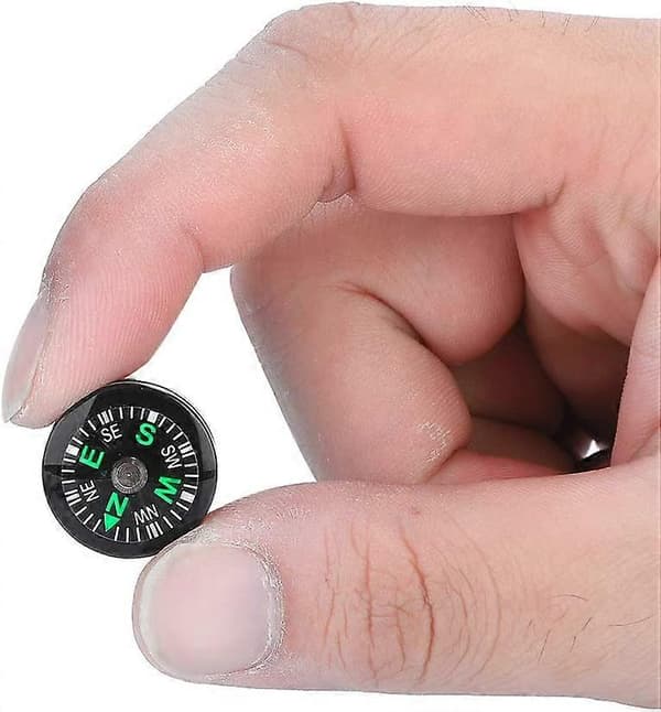 12 st 20 mm minikompass bärbar plastöverlevnadskompass för vandring/resor/camping/vildmark/navigering