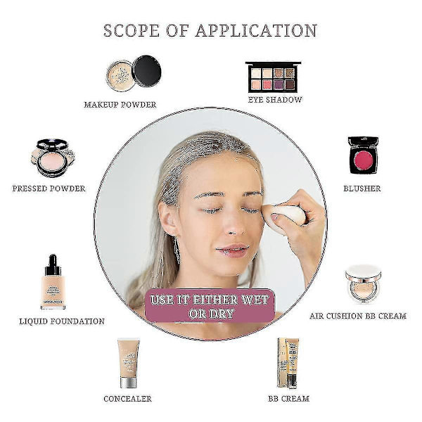 Hjerteformet Makeup Svamp Puff Våd Og Tør Professionelle Makeup Værktøjer