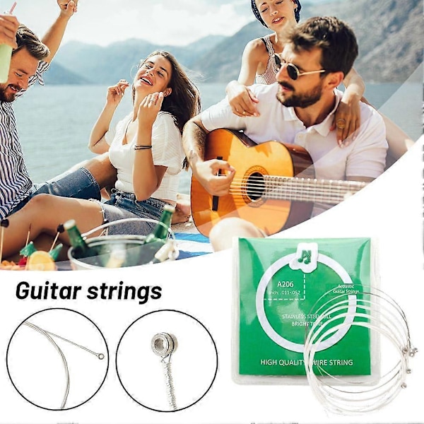 Akustiske guitarstrenge højt kulstofstål sølvbelagt vikling