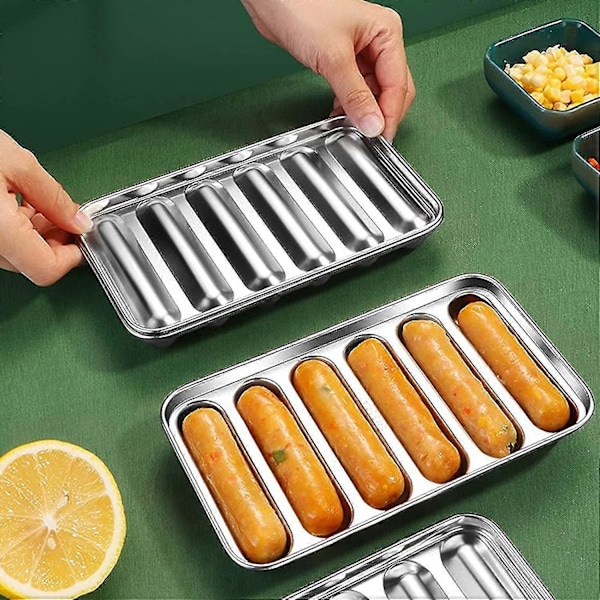Hotdogform, 6-hulrums 304 rustfri stål pølseform