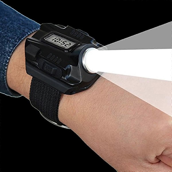enjoydeal Taktisk CREE LED 1000 Lm Display Oppladbar Armbåndsur Lommelykt