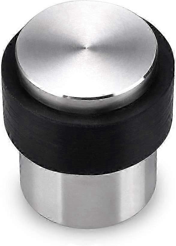 Sylindrisk Dørstopper for Gulv, Solid Dørstopper i Rustfritt Stål med Gummi