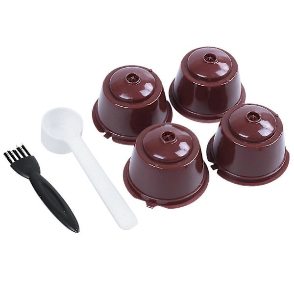 I Cafilas 4 st Dolce Gusto Plast Återfyllningsbara Kaffekapslar Med Skedborste 200 Gånger Återanvändbara Co (haoyi)