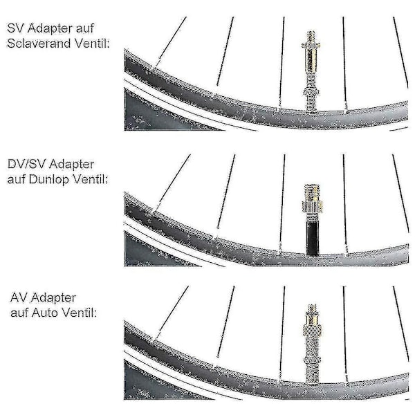 Kobber Cykel Pumpe Ventil Konverteringsdyser Ventil Adapter Værktøj 24 stk