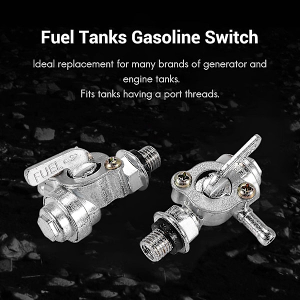 2x Universell Bensin Kran Bensinbrytare Kompatibel Generator Bensinmotor Bränsletankar