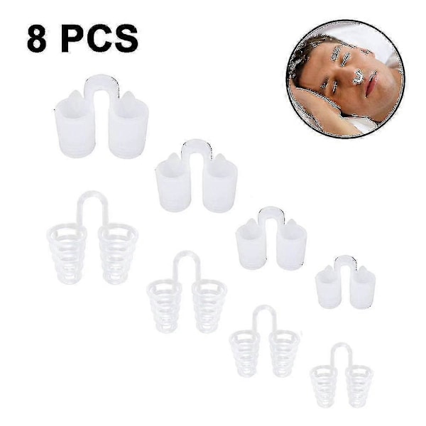 8-pack Näsventiler för att underlätta andning, anti-snarknings näsventiler med olika storlekar, andningshjälp, näsdilator, inklusive resefodral Guanzai X[E