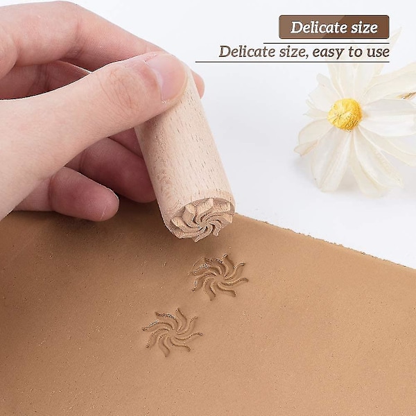 7 stk. Tre Keramikkverktøy Stempel Pilar Tre Stempel Naturlig Tre Stempel Med Blandet