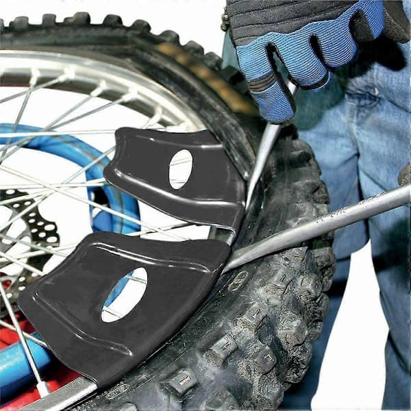 Fælgbeskytterværktøj til motorcykel, ATV-dækmontering, 2 stk., Sort