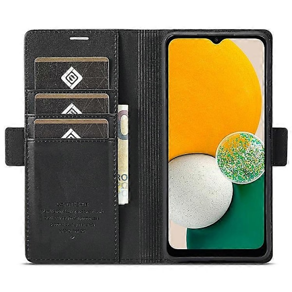 LC.IMEEKE Yhteensopiva Samsung Galaxy A55 5G -kotelo Magneettinen PU-nahkakansi Hardware-logolla Black
