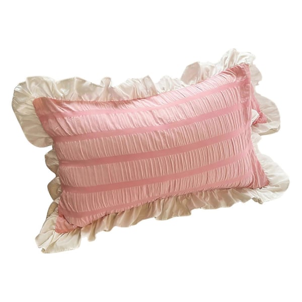 Pink Ruffles Pudebetræk - Ren Farve, Åndbar, Smukke Pudebetræk til Kollegieværelse - 48x74cm/18.9x29.1in-Excellence