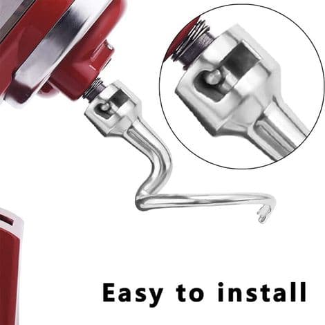 Dejkrog til Kitchenaid-røremaskine - Brødkrog - K45DH dejkrog - Rustfrit stål - Holdbarhed - Ikke r.
