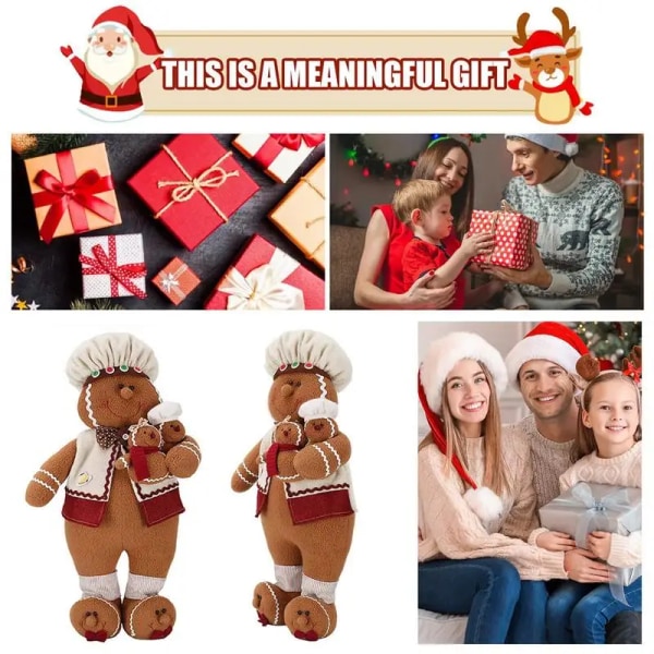 21 tums pepparkaksman docka jul plysch bendockor julgransprydnader nyår barn present 2023 juldekorationer för hemmet 1pcs