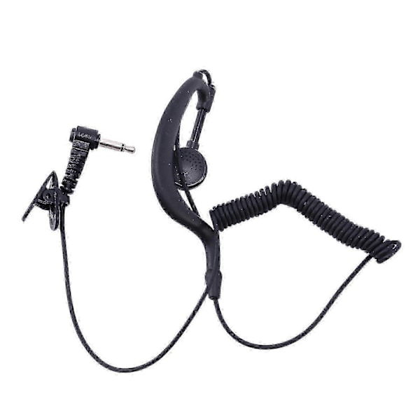 Ørekrog Øretelefon 3.5mm G Form Jack Kun Lytning Ørestykke Headset kompatibelt med Radio Højttaler Mikrofon