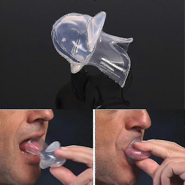 Silikon Anti Snorke Tungeholder med Etui Stopp Snorking Pustehjelp Søvnhjelpemiddel