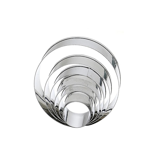 6 st/set Rund Form Fondant Bakform Kex Kakdekorativ Skärare Q