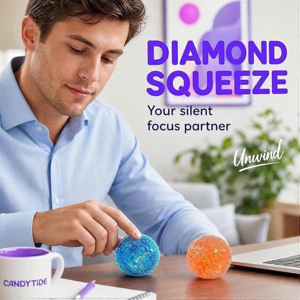 Diamantformet Squishy Klemmebold, Langsomt-stigende Maltsukker Fidget Legetøj til Stress- og Angsthåndtering k6