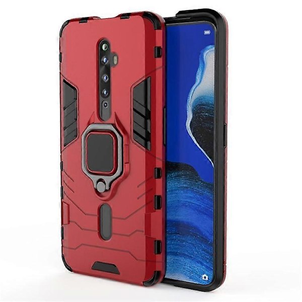 Cool Guard Ringhållare Stöd PC+TPU Hybrid Telefonskal Kompatibelt För OPPO Reno2 Z Red