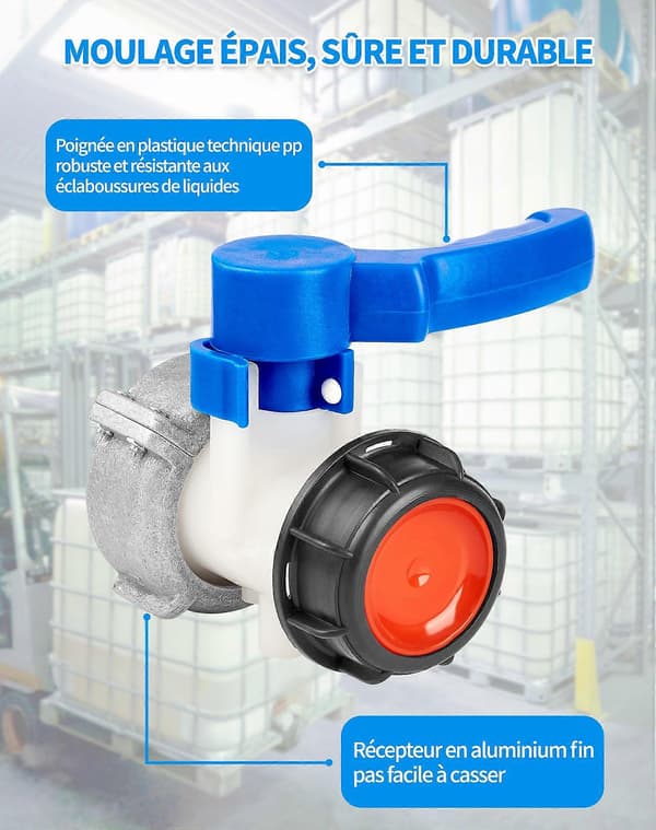IBC Adapter 75MM Plasttankventil 1000L Butterflyventil - 75MM