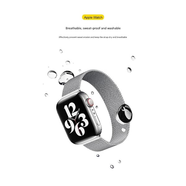 Stilfuld Milanese Loop Metal Magnetisk Urrem til Apple Watch — Apple Rustfri Stålrem, 38/40/.