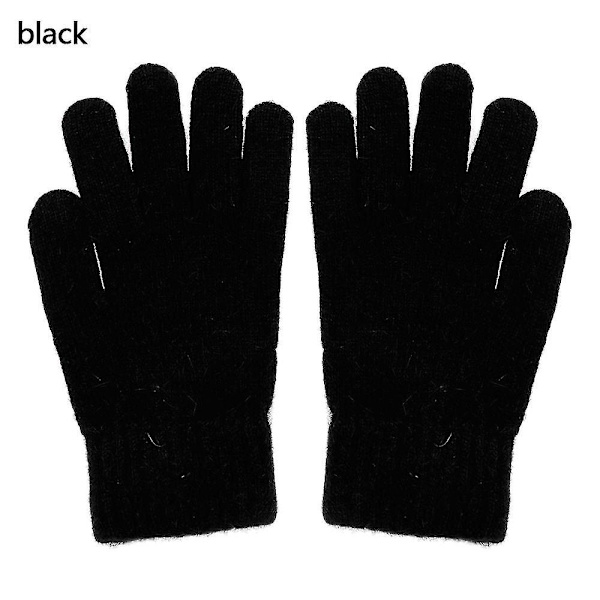 1 par vinterelastiska ylle kashmir Cykling Körhandskar Helfingerhandskar Vantar Kvinnor Män Mode Utomhusskidåkningshandskar Black