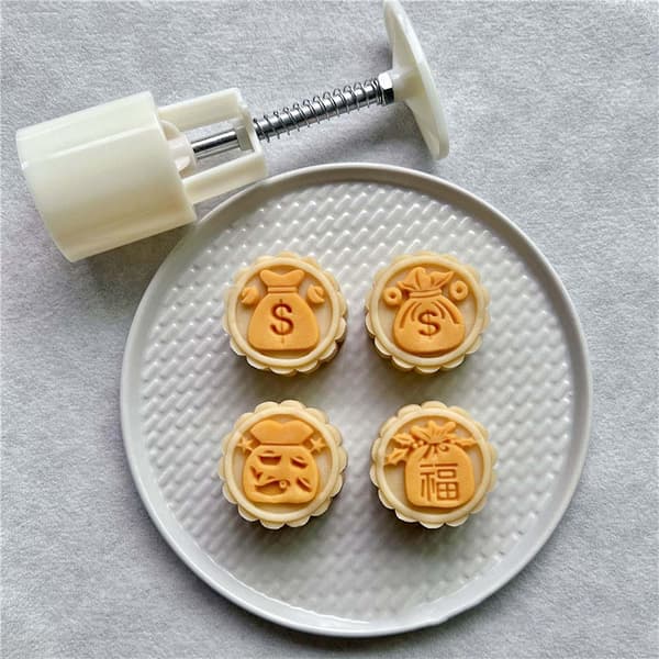 Plast Mooncake Stempler Velsignelse Pose Form Mooncake Form Festival Håndpresse