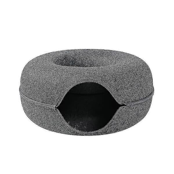 1 stk. Kæledyrstunnel Donut Katteseng (mørkegrå)