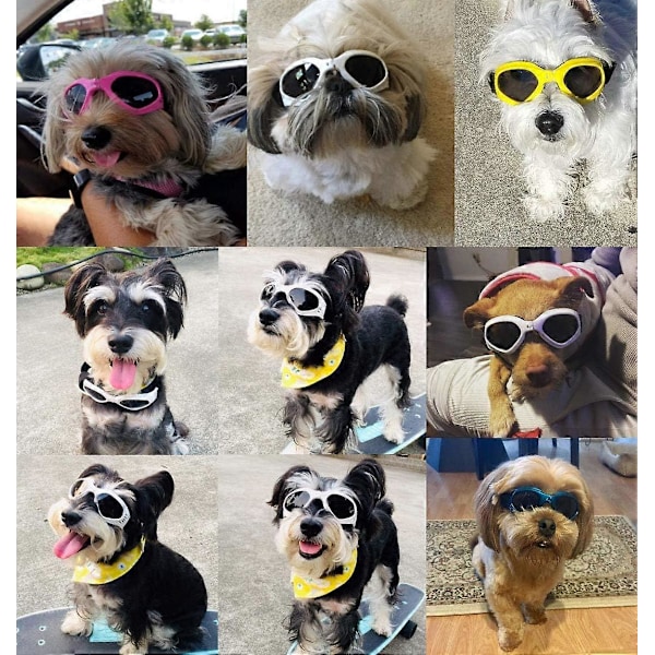 Små Hundesolbriller Vandtætte, Vindtætte og UV-sikre Kæledyrssolbriller Hundegoggles til Hunde, Hvalpe og Katte (Pink)