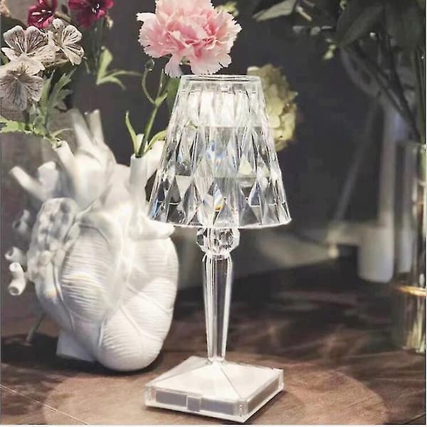 Krystall Bordlampe Lys Nattlys