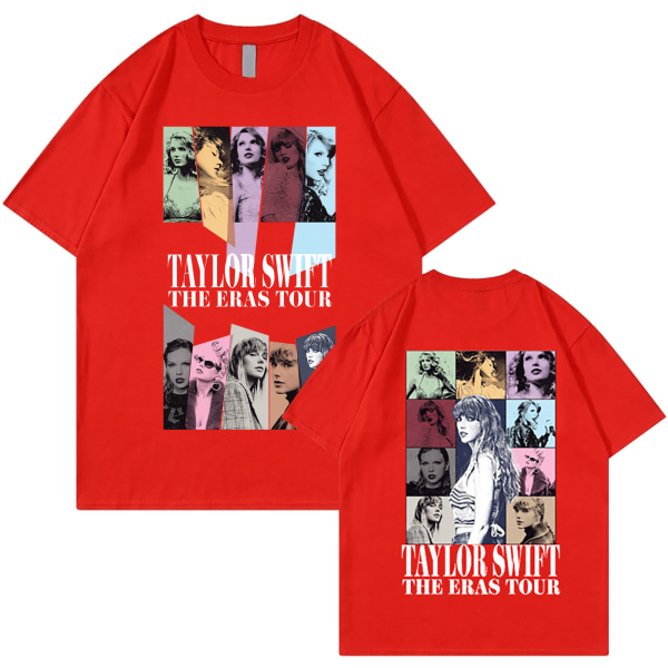 T-shirts för män och kvinnor Taylor Swift Fan T-shirt Tryckt T-shirt Skjorta pullover Vuxen serie perifer T-shirt red L