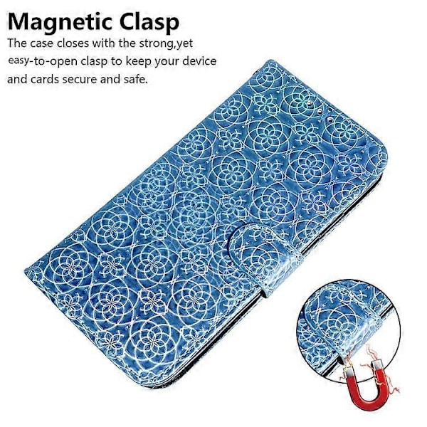Kompatibel for Oppo A79 5G / A2 5G Magnetisk Deksel Ensfarget Blendende Blomsterdeksel med Håndleddsstropp Blue