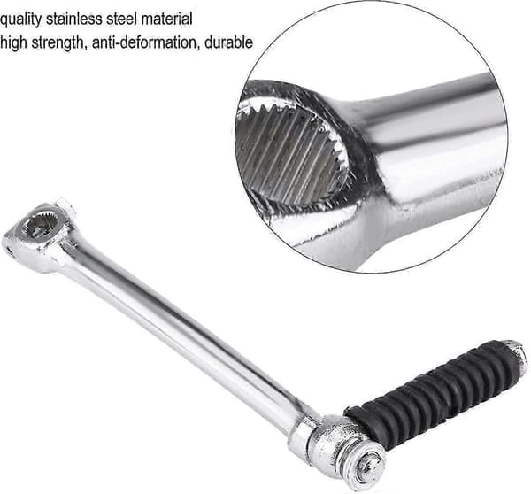 Motorcykel Motorstartgreb Folds Back Start Leverstarter Greb Rustfrit Stål Kick Start Starter Greb Til 70cc 110cc 125cc (1 stk, Sort)