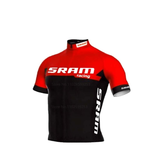 SRAM Racing Cykeltröja Set 2023 Man Sommar MTB Race Cykelkläder Kortärmad Ropa Ciclismo Outdoor Riding Bike Uniform Auburn 4XL