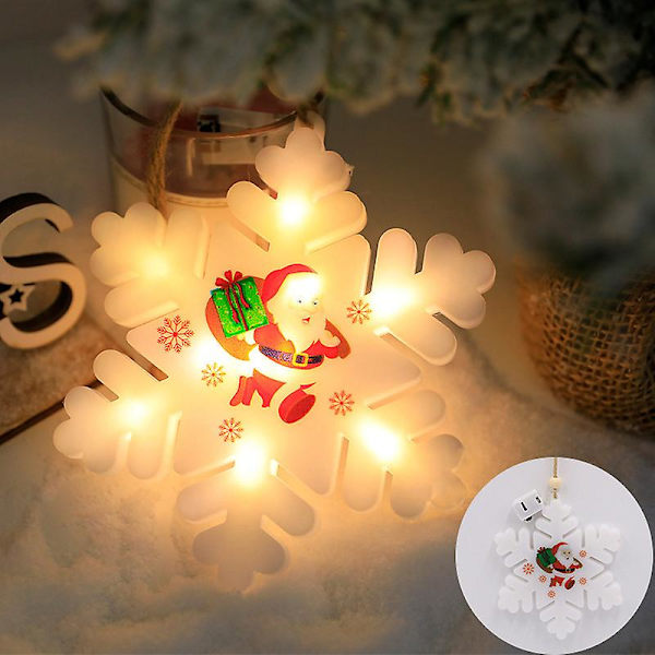 Jul hängande ljus strumpa Snowflake Star Snowman Santa Claus dekorera style 1