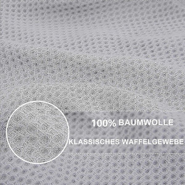 6-pack Premium 100% Bomull Frotté Diskhanddukar, Superabsorberande Disktrasor med Hängögla Light gray 34*73cm