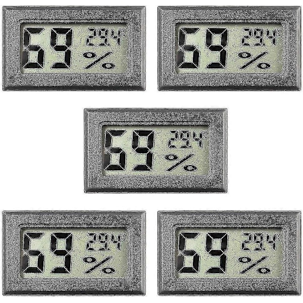 5-pack Mini Hygrometer Liten Digital Termometer Hygrometer LCD-skärm Inomhus