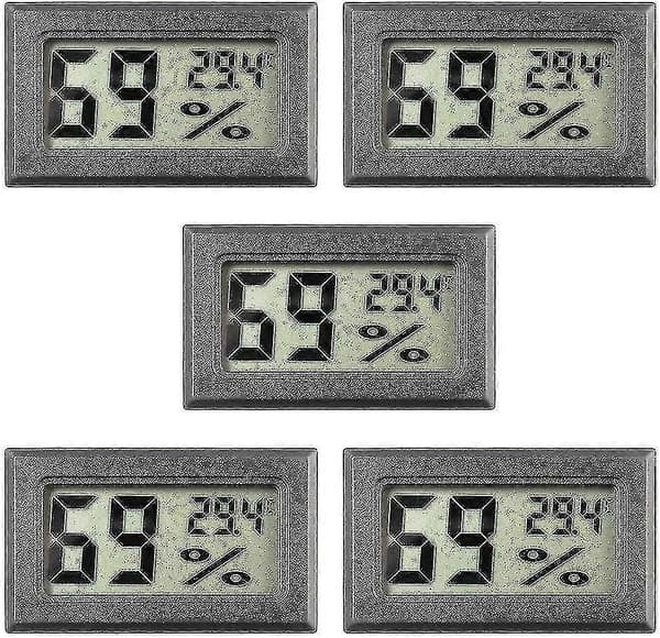 5-pak Mini Hygrometer Lille Digitalt Termometer Hygrometer LCD Skærm Indendørs
