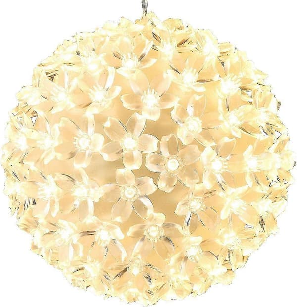 100 LED Lyskule Varmt Hvit Julepyntkule Julelys Julekule Ca. 15 cm