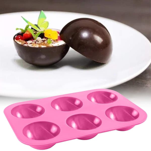 Halv Kugle Silikone Kageform Muffin Chokolade Varm Chokolade Bombeform Q