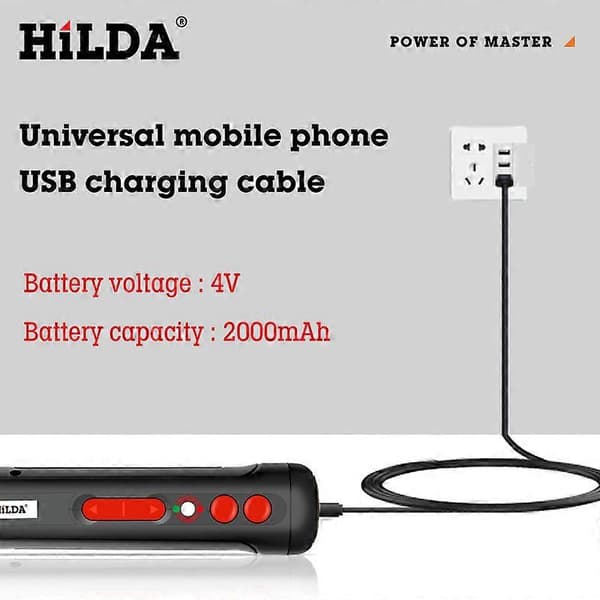 Trådløs elektrisk skrutrekker, 2000mAh