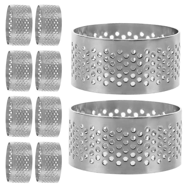 Runde Mousse Kageringe Rustfrit Stål Perforerede Crumpet Ringe Til Bagning Sikkert Materiale Let At Rengøre 10 Stk