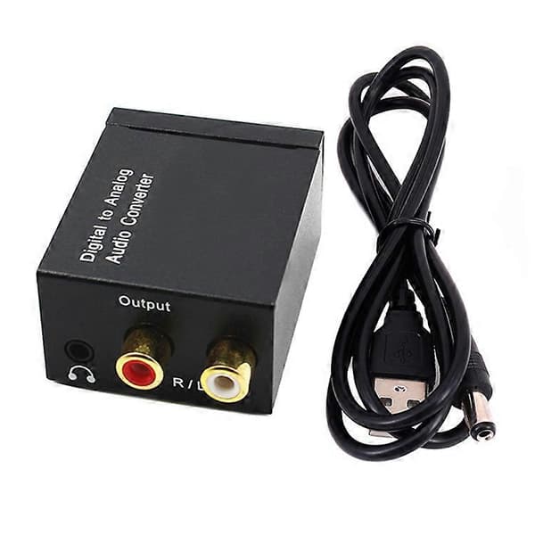 Digital Analog Lydkonverter Optisk Koaksial Toslink Rca L/r Lydadaptere