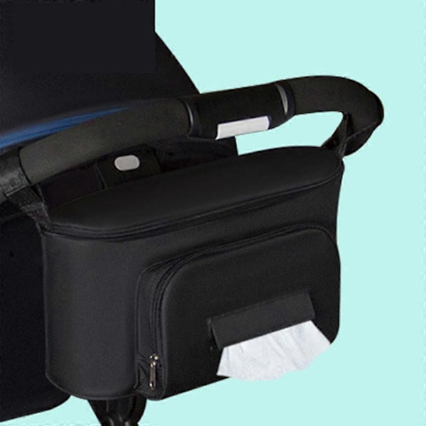 Baby Vognveske Organizer Solid Farge Mama Barnevogn Buggy Pram Kurv Krok Ryggsekk Vogn Tilbehør Svart