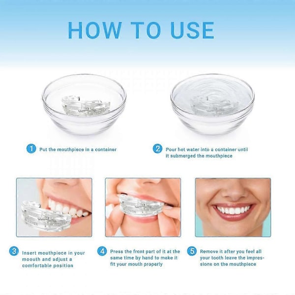 Anti-snark Munskydd, Justerbart Anti-snark Munstycke, Natt Tandskydd Bruxism Sömn Bit Skydd MKP