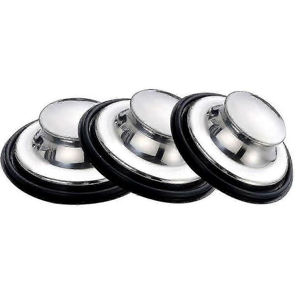 Diskhoppropp Rostfritt Stål Köksdiskhoppropp 85mm Lock Köksavfall Tätningslock 3st Edition d