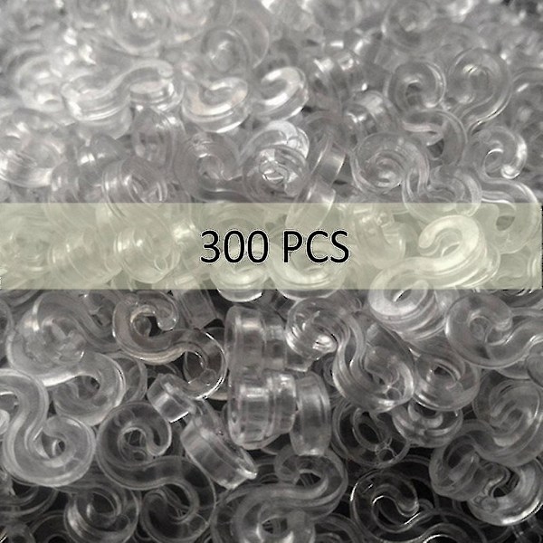 S-klips 300 stk for vev gummistrikk for DIY armbåndlaging påfyllingssett