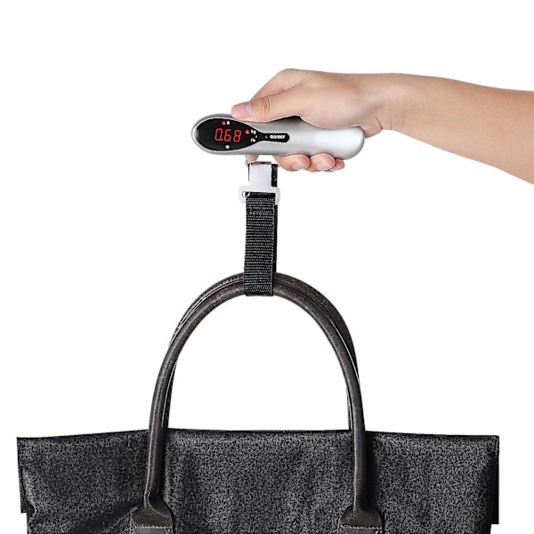 Mini Hängande Bagagevåg Praktisk Portabel LCD-Display Våg Utan Batteri Resor Familjeliv (1 Styck-röd)